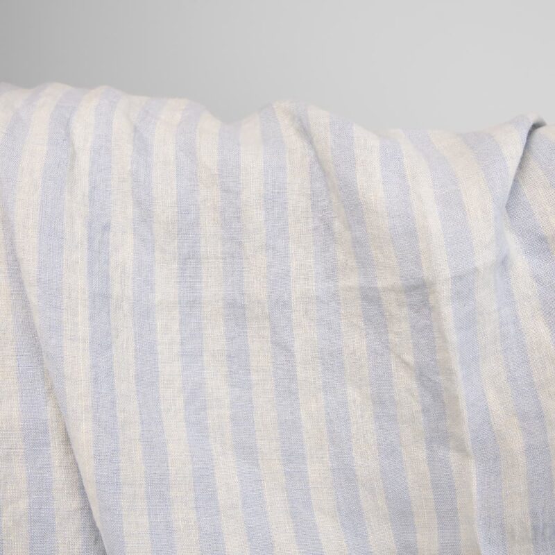 linen washed fabric blue stripes, width 145cm.