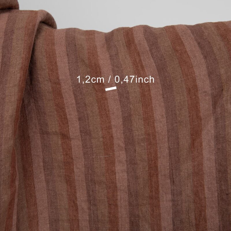 linen brown stripes fabric,1.2cm.