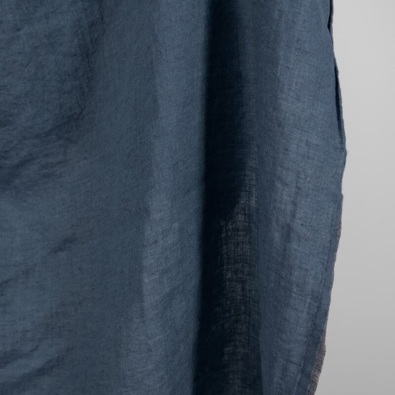 Linen washed fabric dark blue color soft and supple fit for sewing