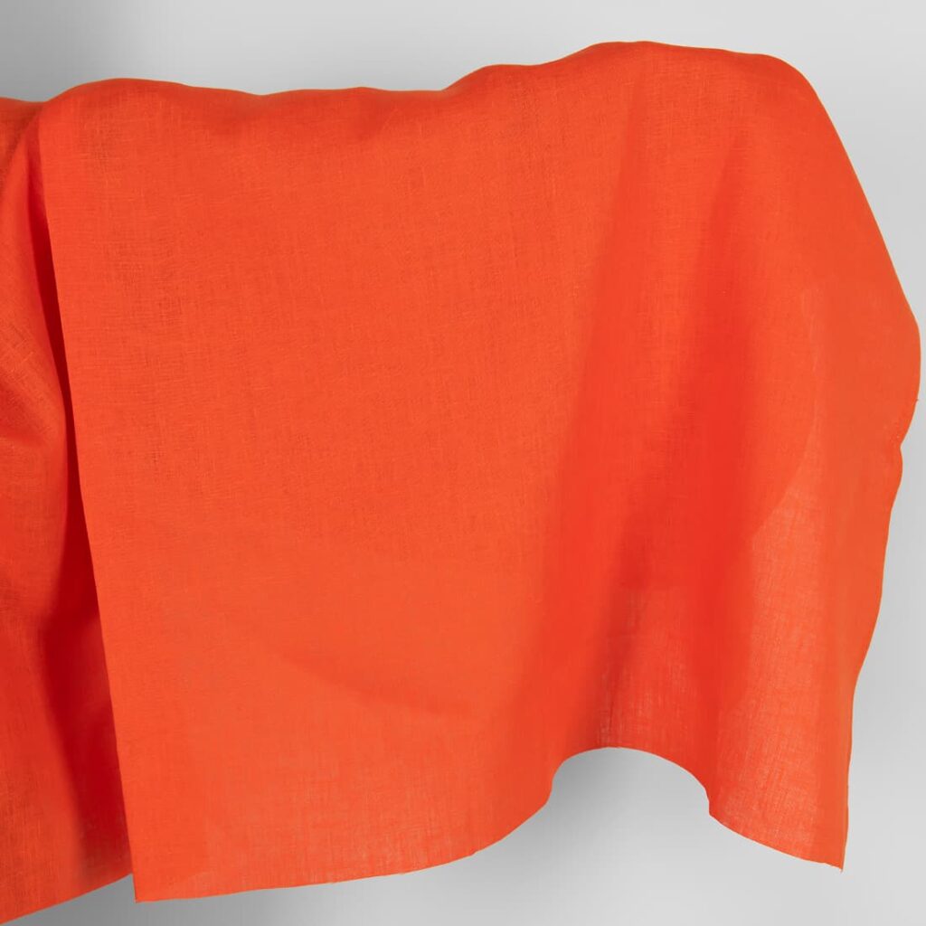 Linen fabric solid orange