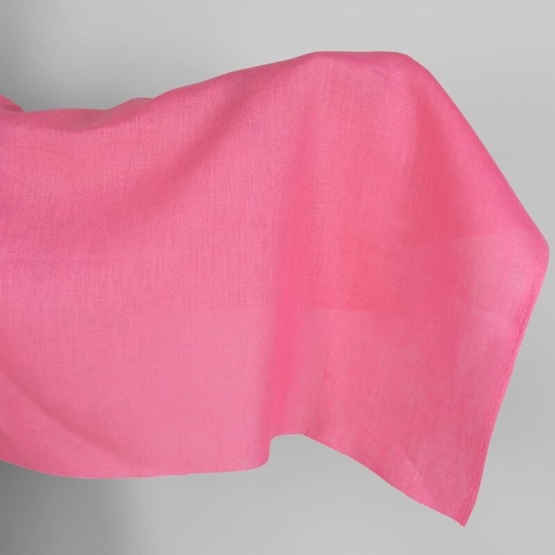 Linen fabric solid pink