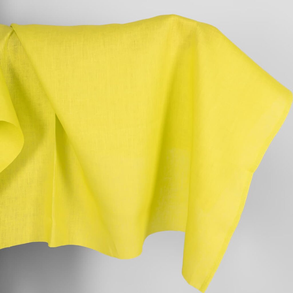 Linen fabric in sulphur spring colour