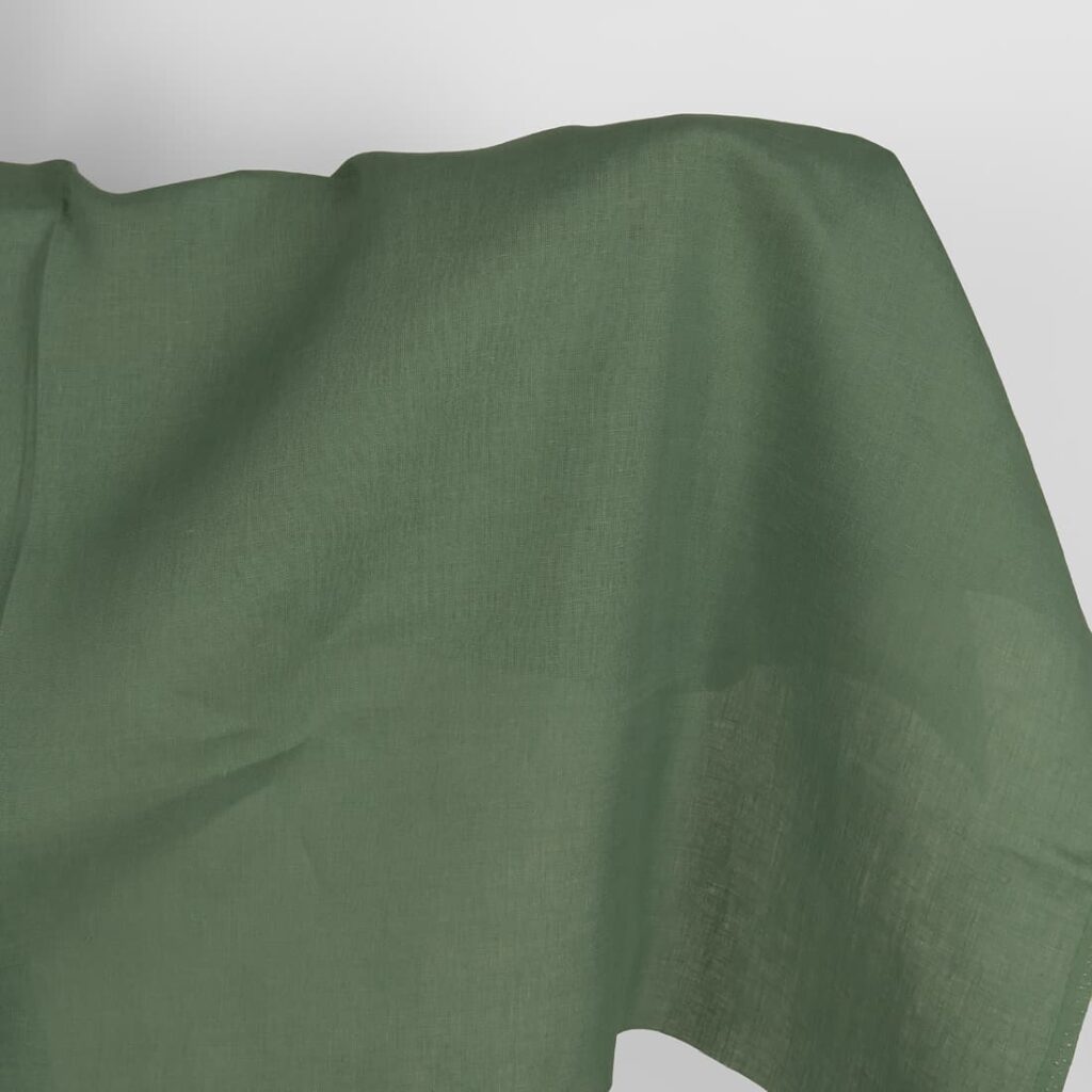 Linen fabric in sea spray colour