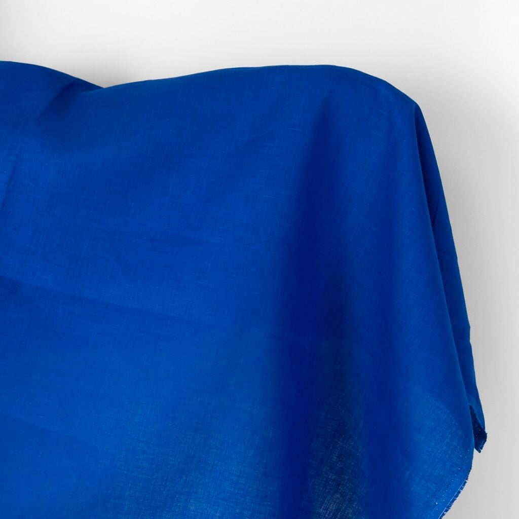 Linen fabric plain vibrant royal blue