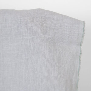 Washed linen fabric solid light grey, pure linen