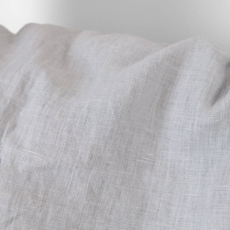 Washed linen fabric solid light grey, specially washed
