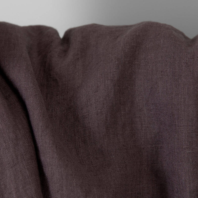 Linen fabric muted brown washed, pure linen