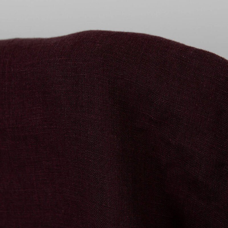 Linen fabric deep brown washed, 100% linen