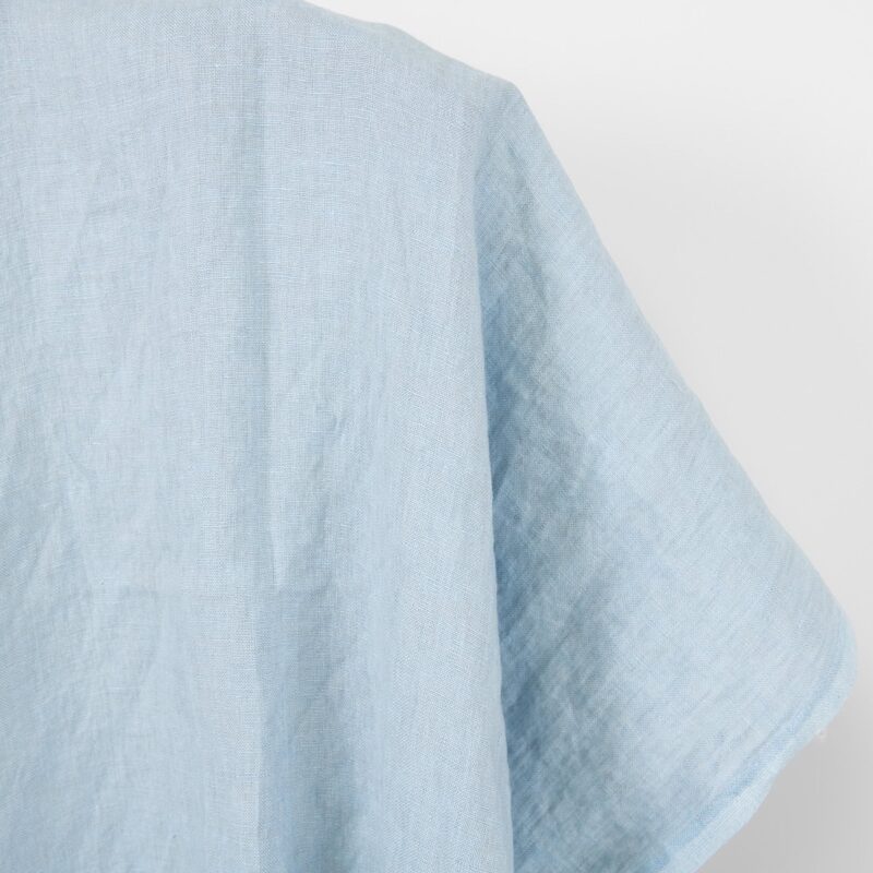 Leinenstoff uni blassgraublau, gewaschen – Bild 2