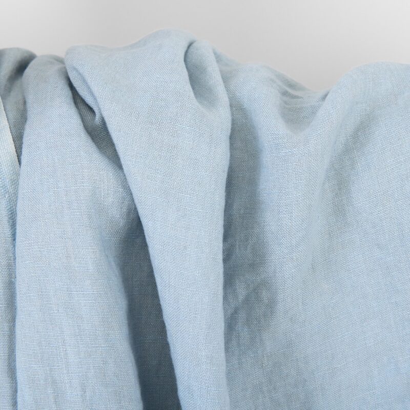 Leinenstoff uni blassgraublau, gewaschen – Bild 3