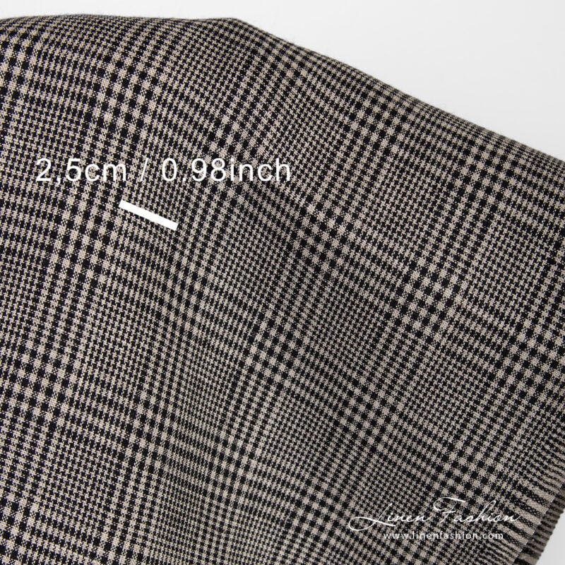 Checked linen frabric
