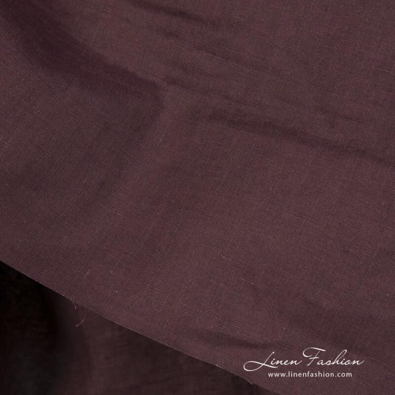 Linen fabric in brown-violet melange product photo