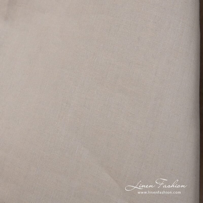 Sand grey linen fabric product picture close up detail view
