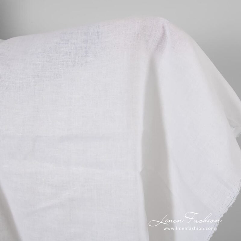 Optical white linen fabric for clothes and home textile