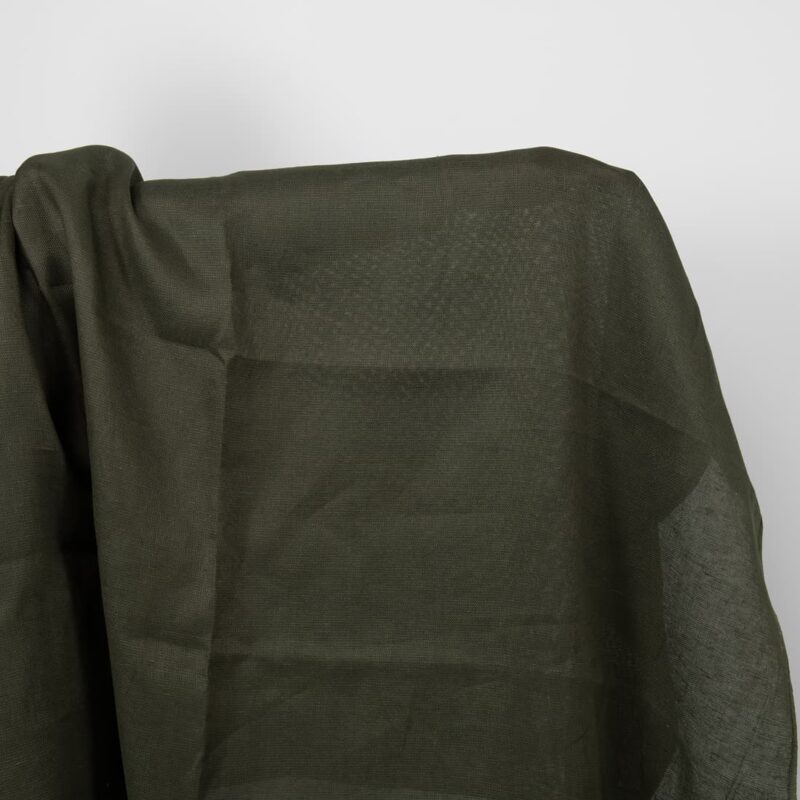 moss green linen fabric.