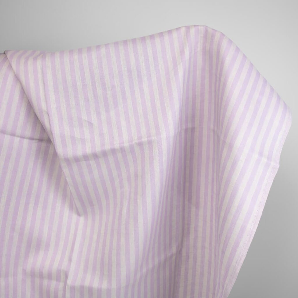 linen striped fabric lilac