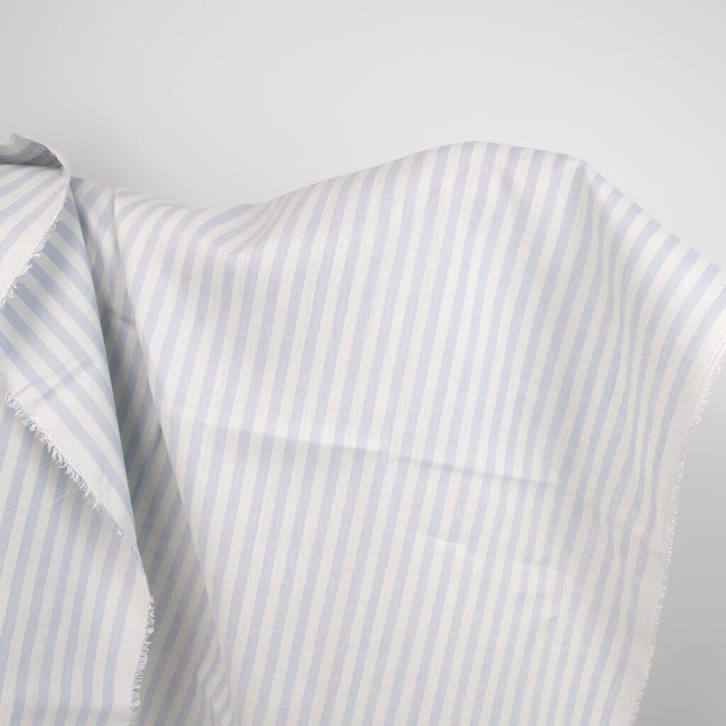 linen fabric blue stripes