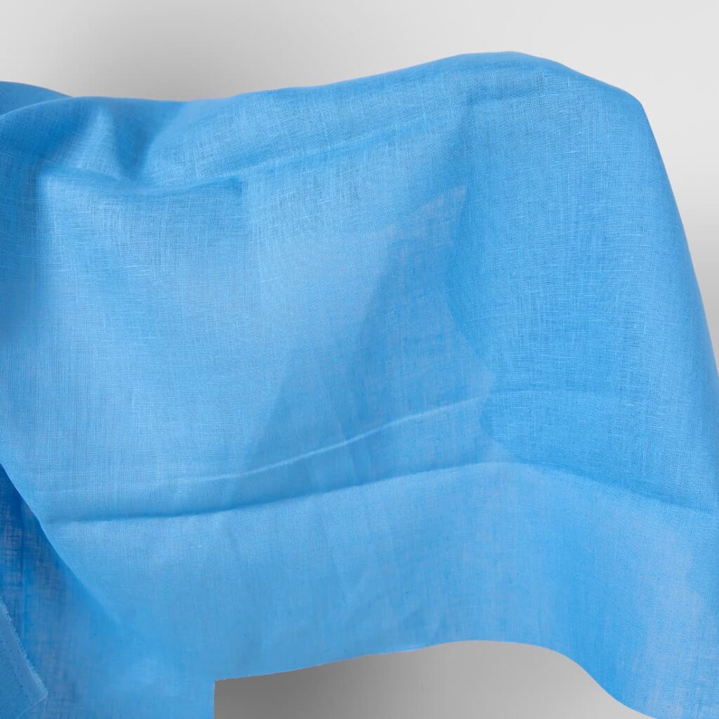 Linen fabric sky blue colour