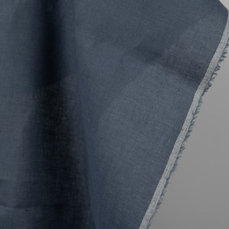 Jeans blue linen fabric edge