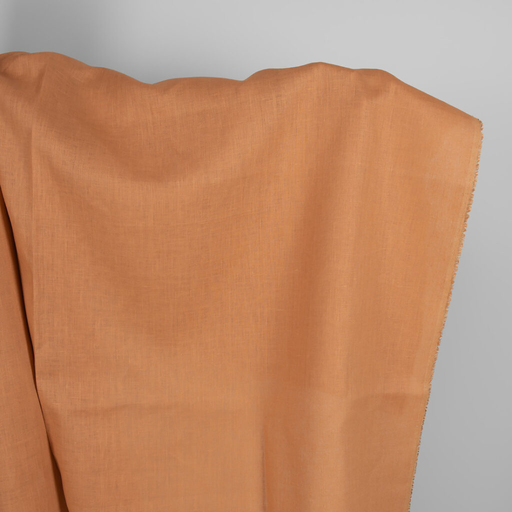 Linen fabric light orange-brown