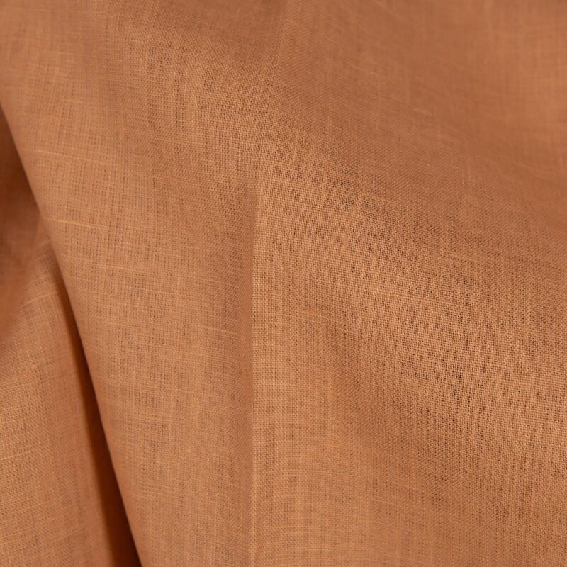 Linen fabric light orange-brown, plain weave