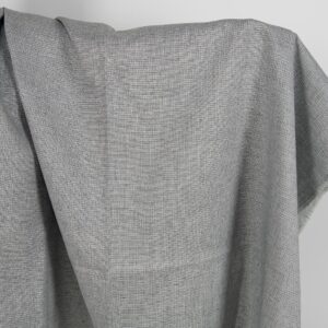 Linen fabric dark grey small pattern