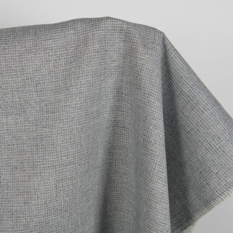 Linen fabric dark grey small pattern product photo