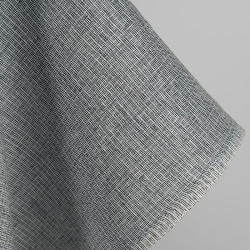 Linen fabric dark grey small pattern edge