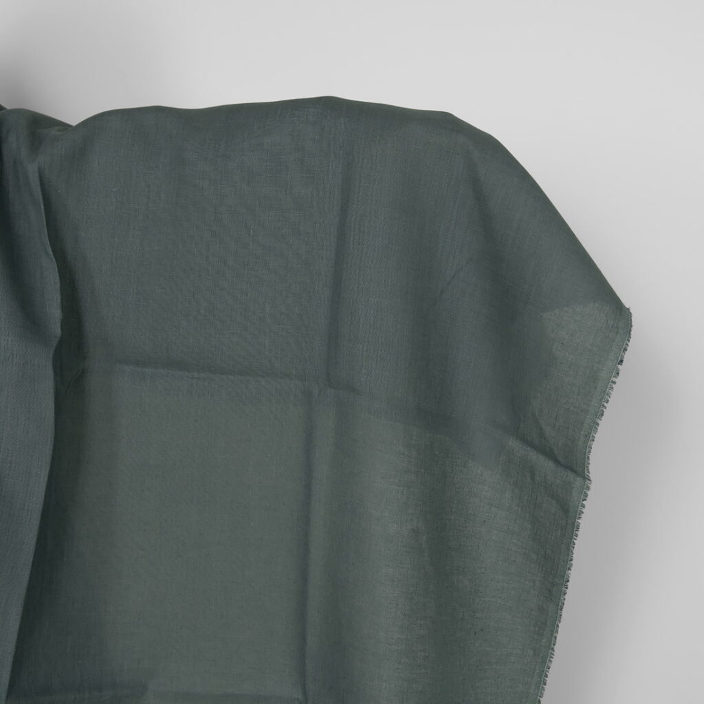 Linen fabric dark greyish-green