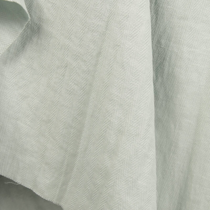 Bluish green linen cotton fabric, specially washed to increase softness
