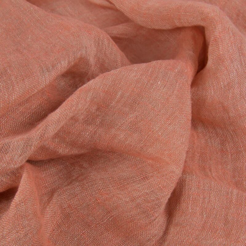 Leinenstoff grau-rosa transparent vorgewaschen