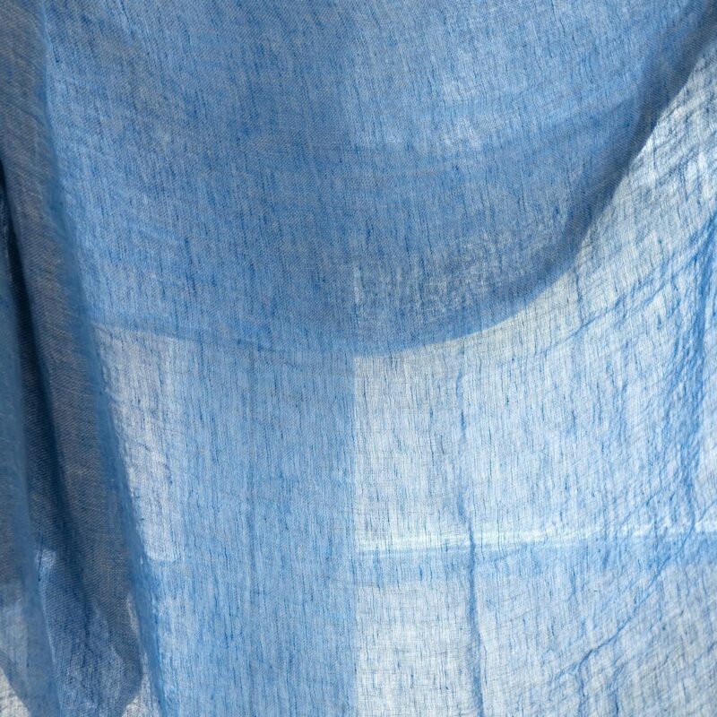 Leinenstoff, grau-blau, transparent, vorgewaschen – Bild 2