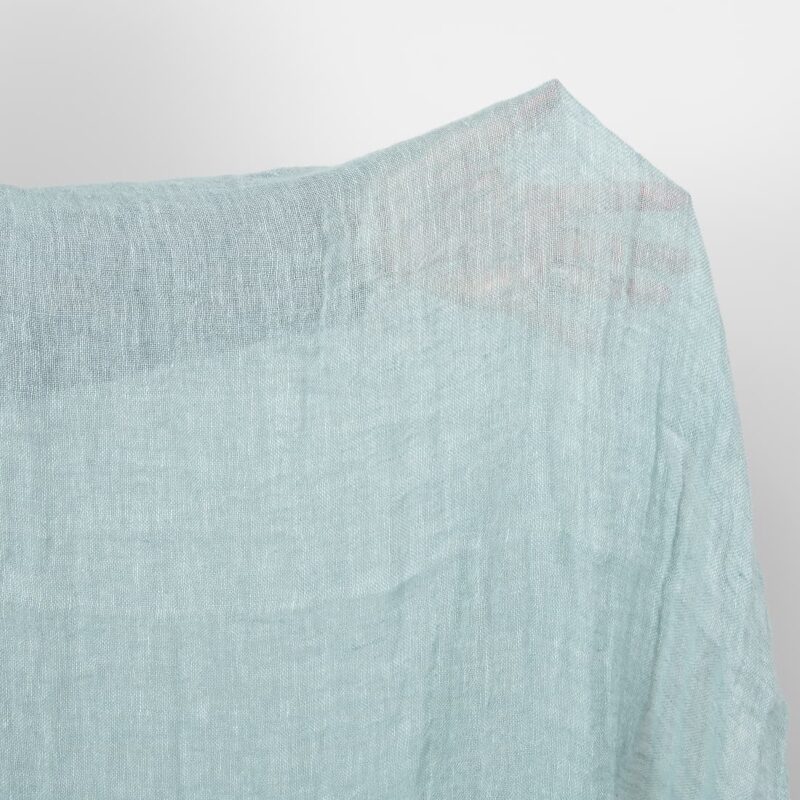 mint linen gauze fabric washed, transparent.
