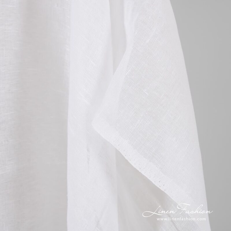 Optical white transparent linen fabric