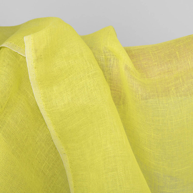Linen fabric neon yellow, pure linen