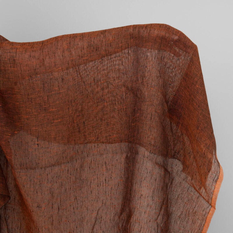 Linen fabric orange and black