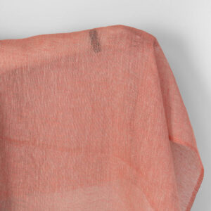 Leinenstoff grau-rötlich transparent 5 Linen fabric natural and salmon red gauze