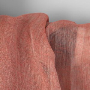Leinenstoff grau-rötlich transparent 7 Linen fabric natural and salmon red gauze, lightweight