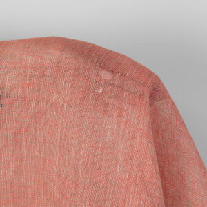 Leinenstoff grau-rötlich transparent 8 Linen fabric natural and salmon red gauze, transparent
