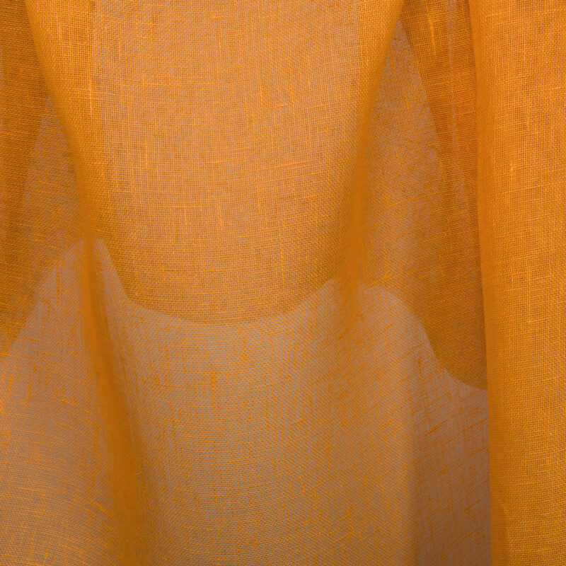 Transparent orange linen fabric