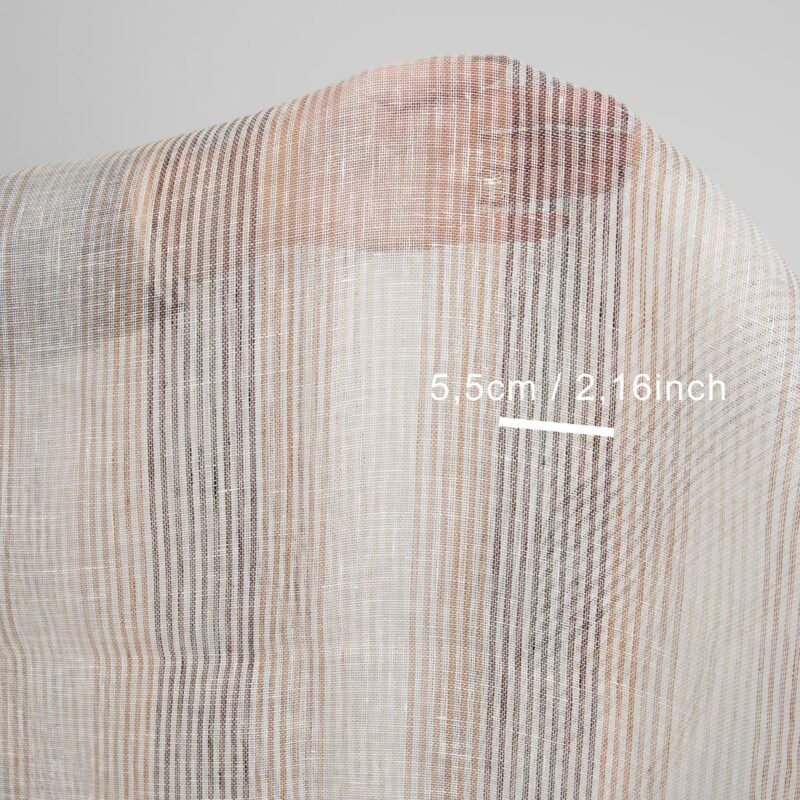 linen gauze brown striped fabric not washed