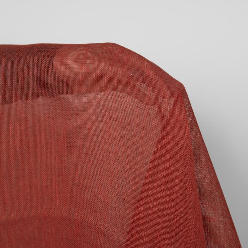 Linen fabric brown-red transparent, 100% linen