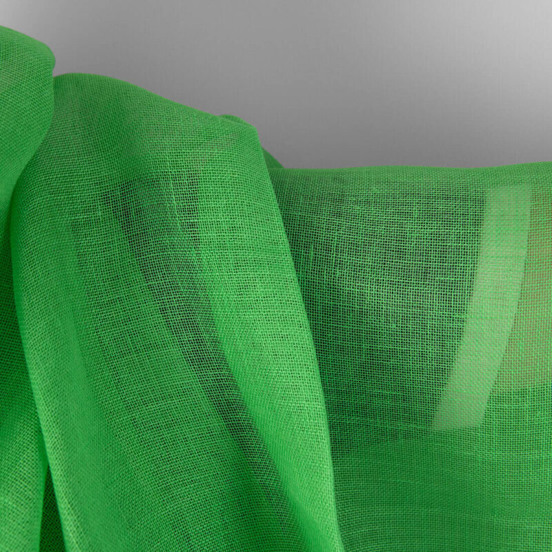 Linen fabric neon green gauze, pure linen