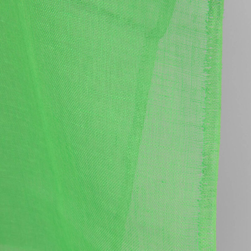 Linen fabric neon green gauze, unwashed