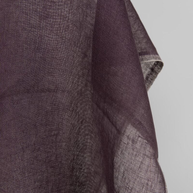Transparent linen fabric in dark violet colour product photo
