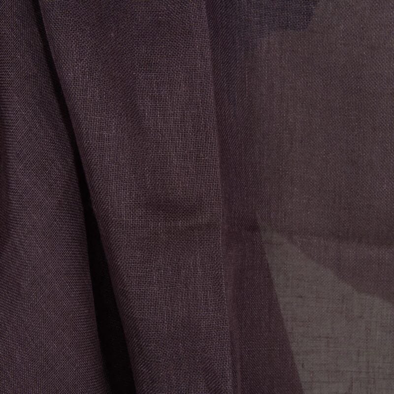 Transparent linen fabric in dark violet colour texture