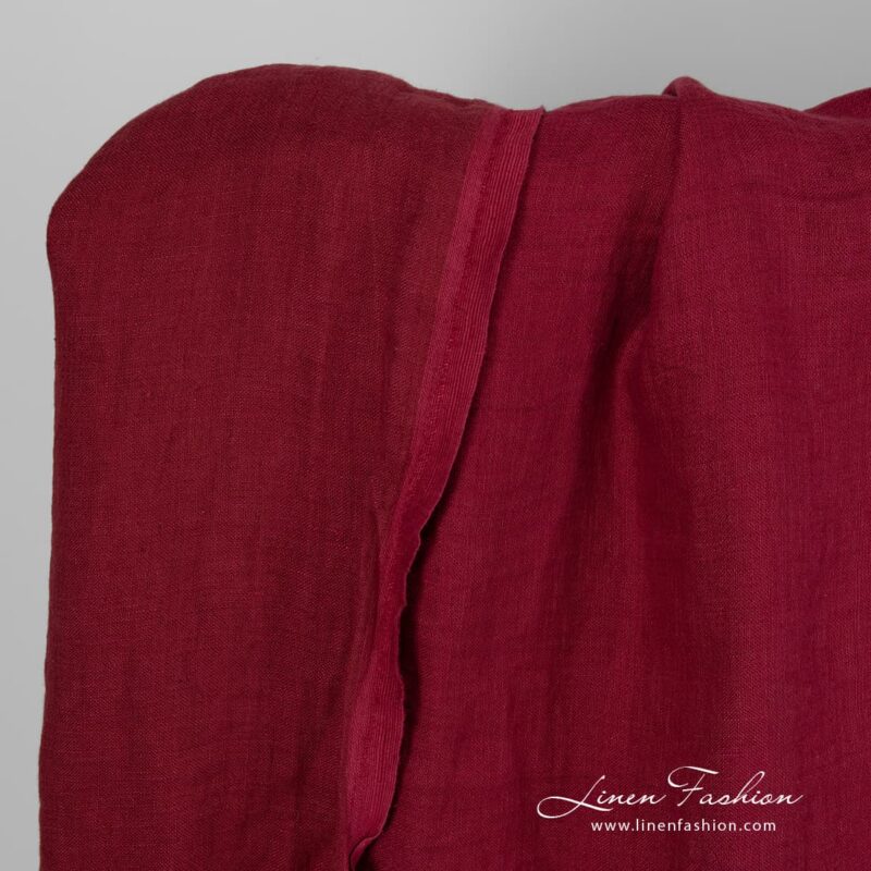 Raspberry colour linen fabric.