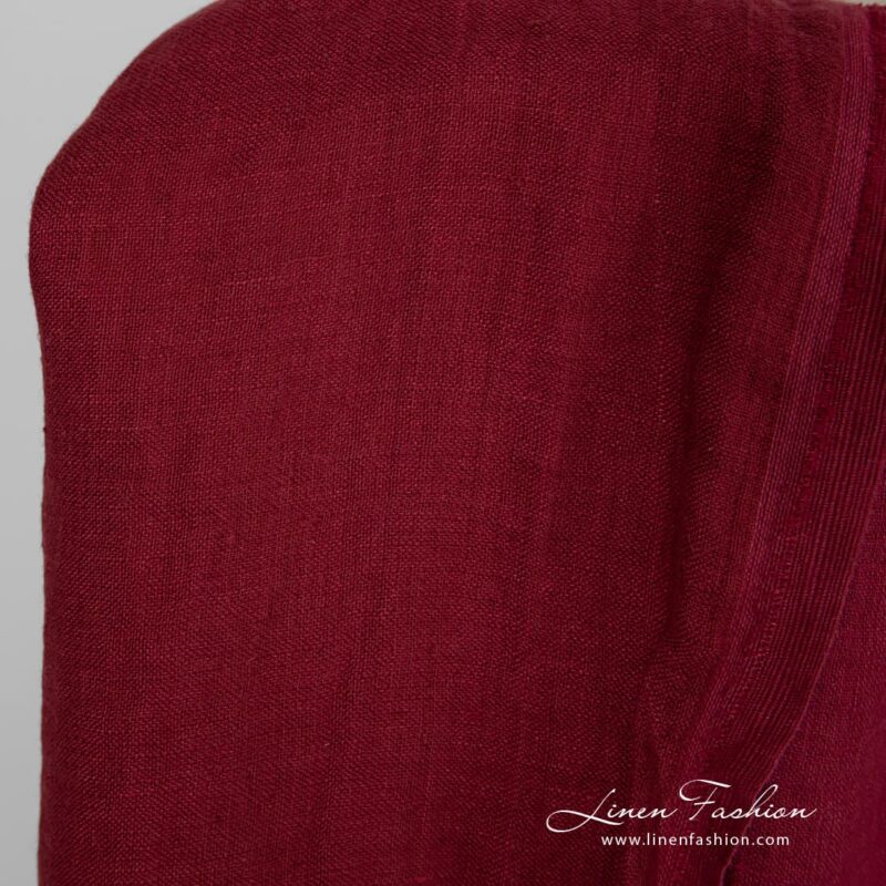 100% linen fabric in raspberry colour.