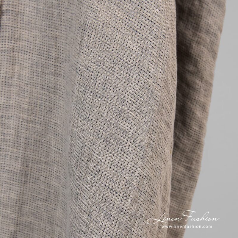 Blue and flax colour linen fabric.