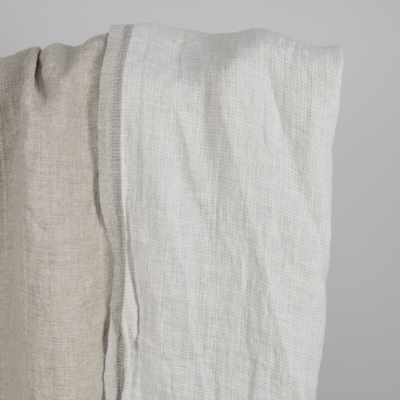 Washed linen fabric natural-white double-sided pure linen